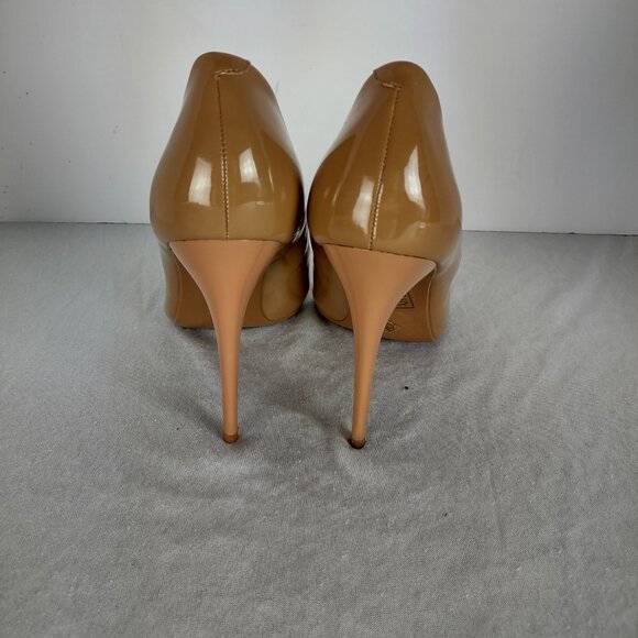 Azalea Wang Dark Nude Patent Leather Pointed Toe Stiletto Heels Size 10 4.75” - Picture 3 of 10